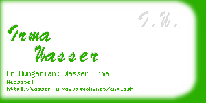 irma wasser business card